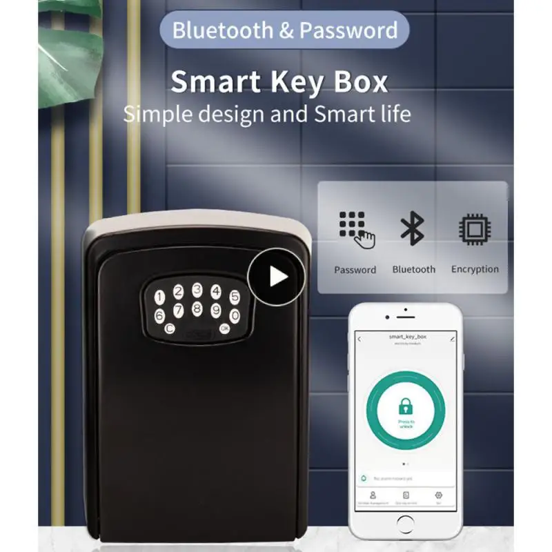 

Weatherproof Key Safe Holder Box Portable Smart Key Box Indoor Outdoor Tuya Smart Lock Box Key Safe Security Electronic