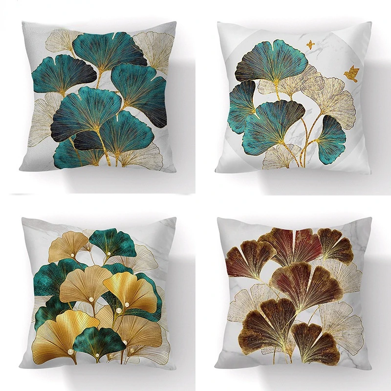 

Short Plush Big Green Leaf Colorful Decorative Pillow Cover Cushion Cover Car Sofa Living Room Furniture Decoration Home Decor
