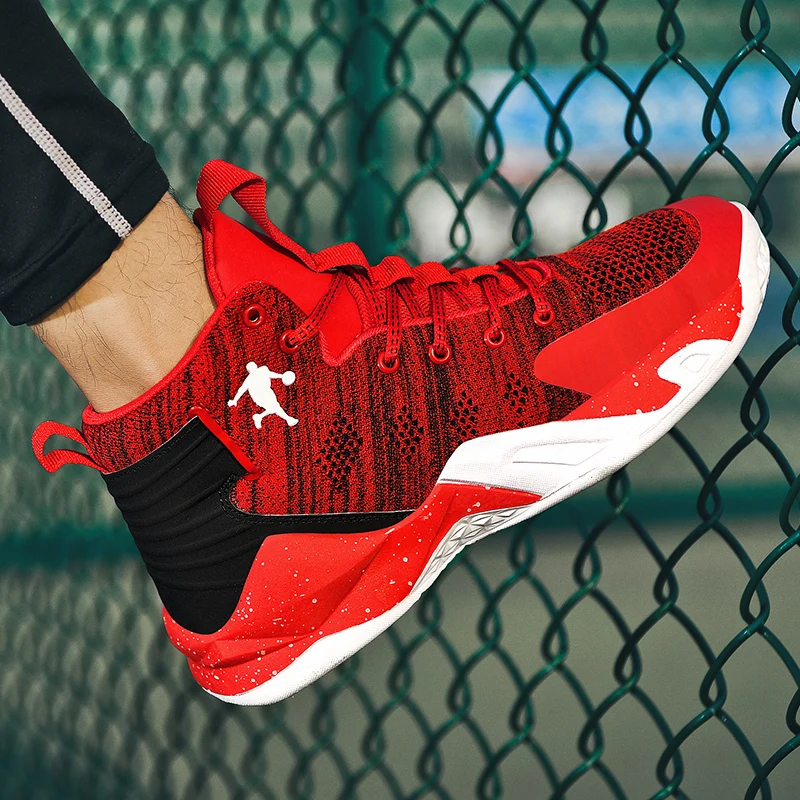 New Autumn Spring Unisex Red Basketball Shoes Men High top Sports Boy Athletic Gym Shoes Women Comfortable Breathable Sneakers