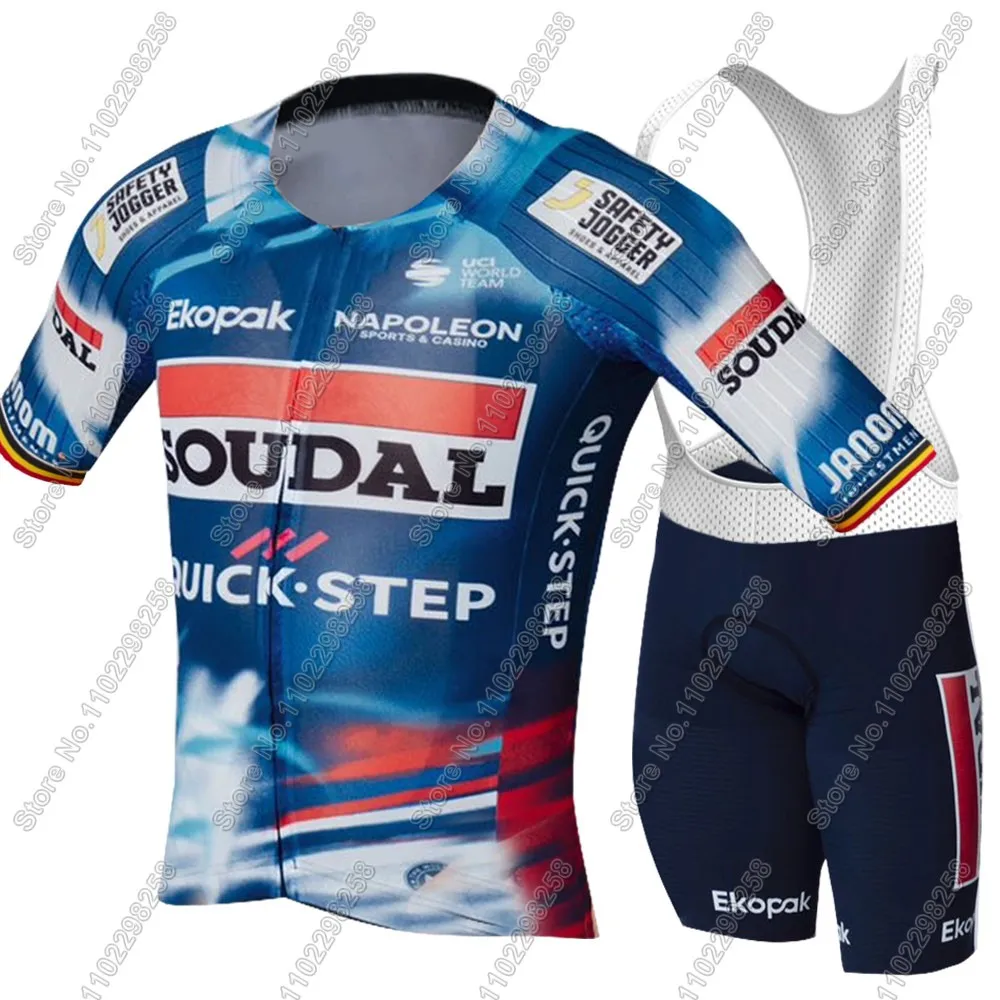 Team Soudal Quick Step Велоспорт 2025 Комплект Джерси Мужская Европейская Бельгийская