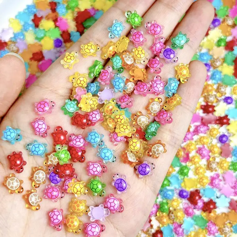 3D милые смоляные светящиеся в темноте маленькие черепахи подвески для ногтей