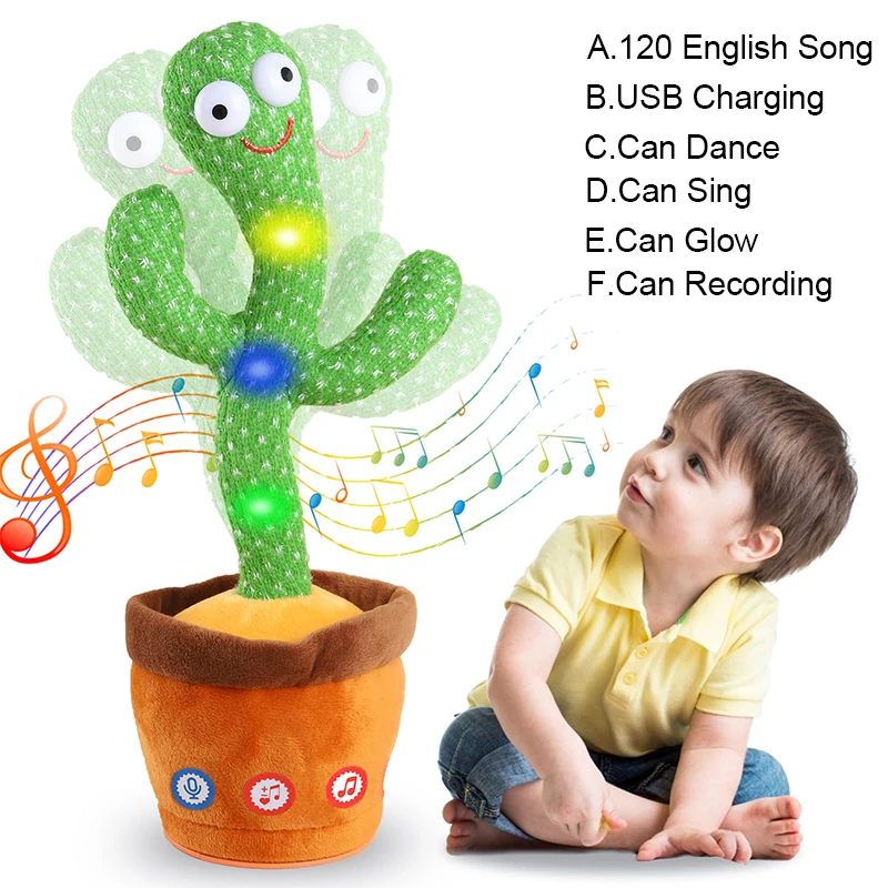

Electronic Dancing for Talking Kids Xmas Plush Gifts Toy Toys Children Sunny Interactive Cactus Cactus Home Decoration Talking