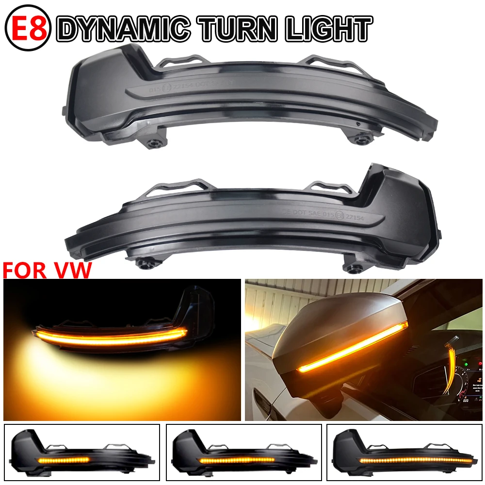 

2 шт. для VW Volkswagen Tiguan MK2 Touareg MK3 2017 2018 2019 2020 динамический светодиодный указатель поворота, мигалка, зеркало, мигалка