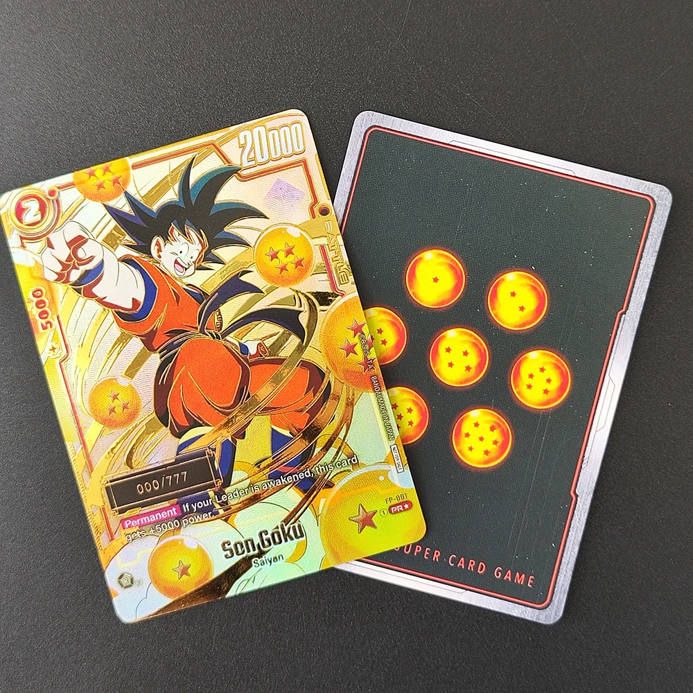 Фото Коллекционные карточки DIY Dragon Ball Super Fusion World: Сон Гоку FP-001, Сон Гохан (детство) FB01-140, Броли FB06-120. Анниме-игрушки. №1