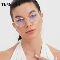tengjiao cat eye eyeglasses women anti blue light rays computer optical spectacle frame transparent glasses female clear lens
