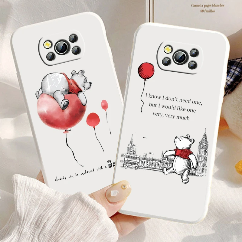 

Fashion cartoon winnie the pooh For Xiaomi Mi Poco X4 X3 C40 C31 C3 M4 M3 F4 F3 GT Pro NFC Soft Liquid Rope Cover Phone Case