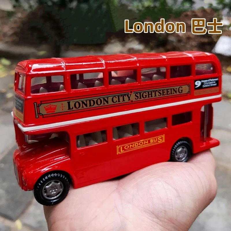 

Electric London Double Deck Travel Traffic Bus Alloy Car Model Diecasts Metal Toy Simulation Passenger Car Bus Model Kids Gifts