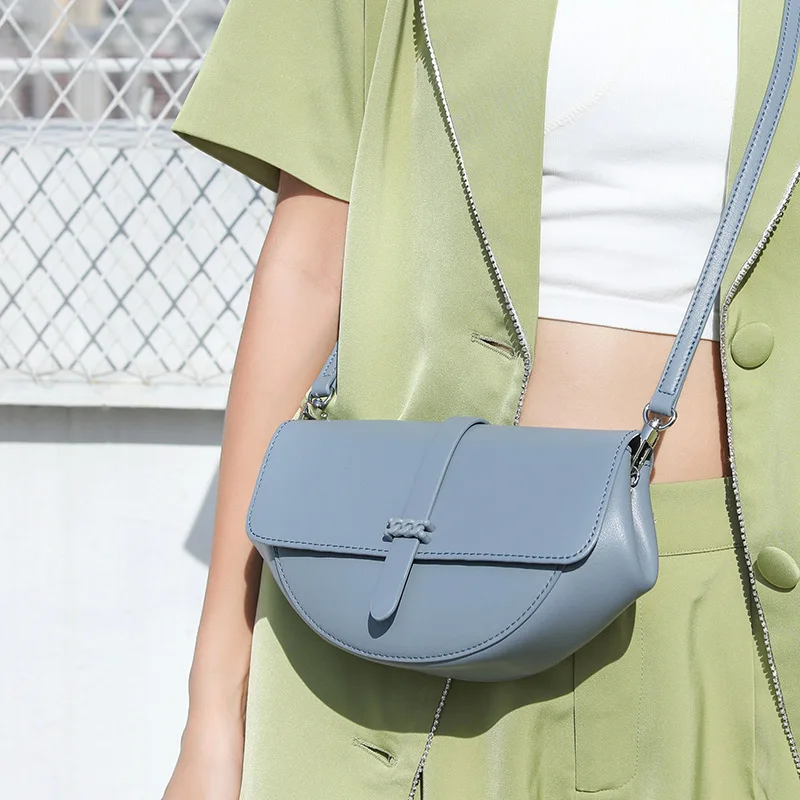 

2022 High Quality Women Saddle Bag New Genuine Leather Shoulder Bags For Women Luxury Brand Designer Crossbody Bag Women Handbag