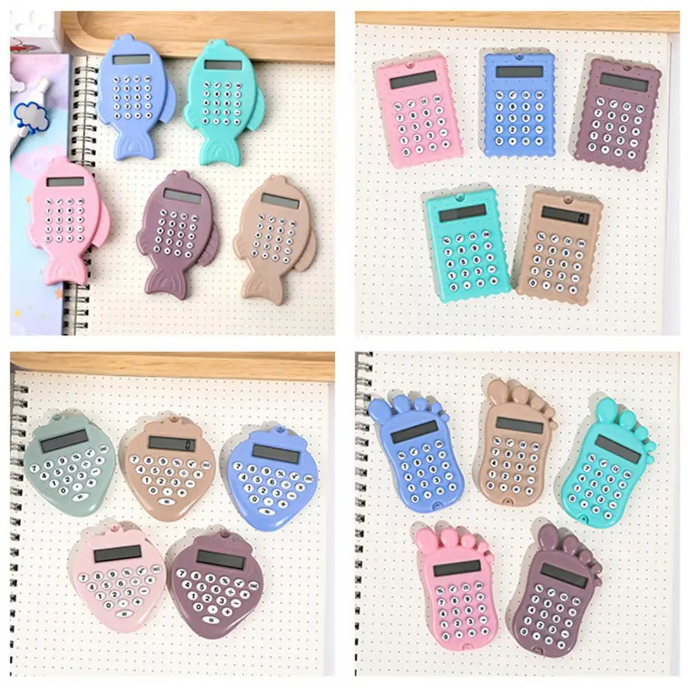 Portable Kawaii Mini Calculator Pocket Size 8 Digits Display Cartoon Mini Ultra-thin Button Cute Calculator School Supplies images - 6