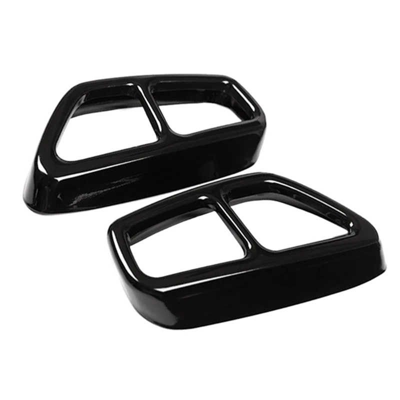 

Stainless Steel Car Rear Dual Exhaust Muffler Pipe Cover Trim Exhaust Muffler Panel For- 5 Series G30 G31 2017