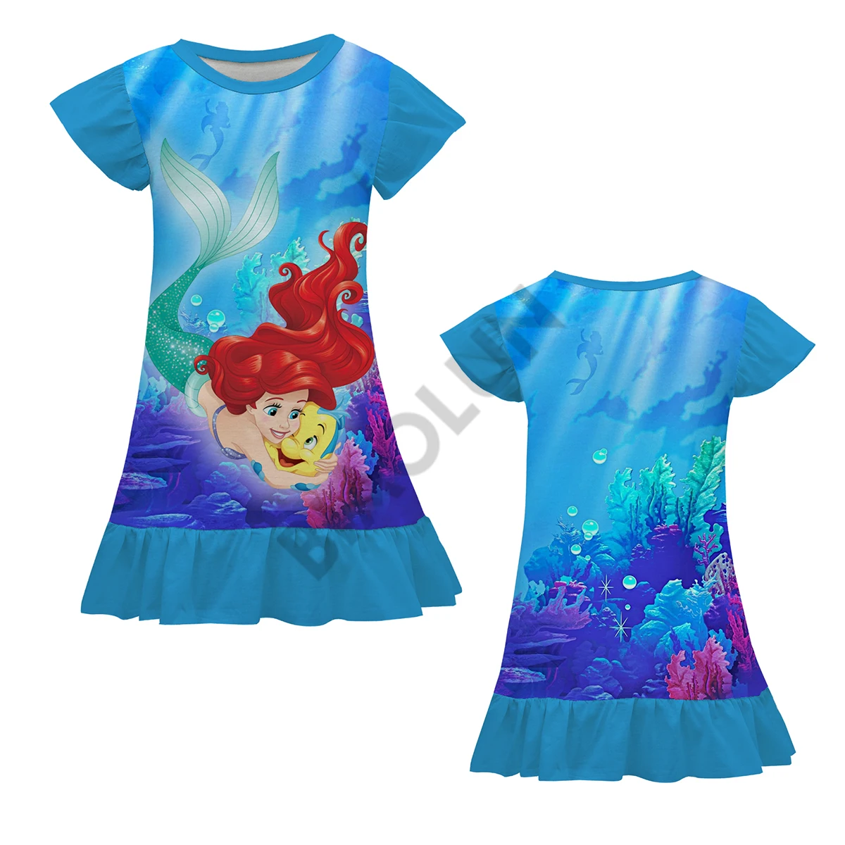 

Disney Little Mermaid Princess Ariel Dress For Girls Mermaid Tail Cosplay Party Dresses Ball Gown Dress Child Evening Vestido