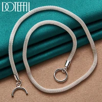 doteffil 925 sterling silver 18 inch 4mm network base chain necklace for man women fashion wedding engagement charm jewelry