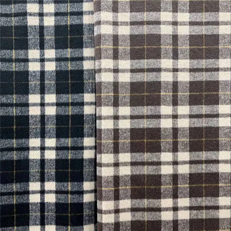 

New product camel net red plaid single-sided smooth wool woolen woolen autumn and winter clothing fabrics spot wholesale
