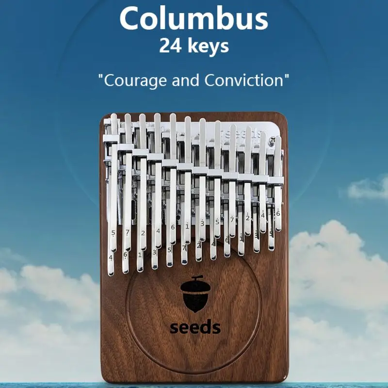 seeds Kalimba 34 keys 17/24key kalimba Thumb piano black walnut B/C Tone double-layer professional kalimba finger piano beginner