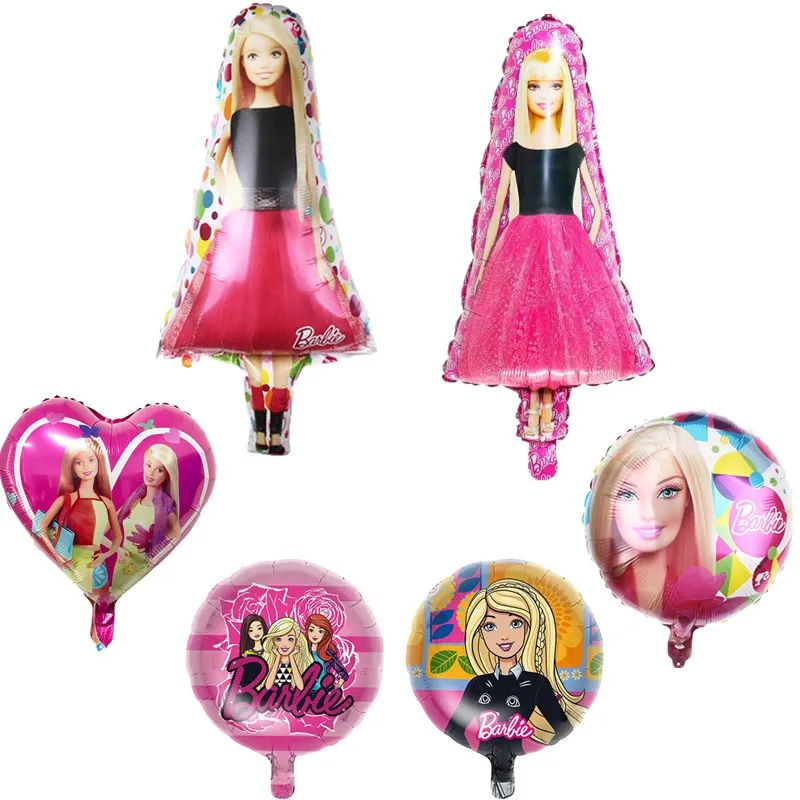 10-50pcs Pink Barbi Theme Girl Wedding Birthday Party Aluminum Balloons Decoration Baby Shower Helium Globos Toys Decor Supplies