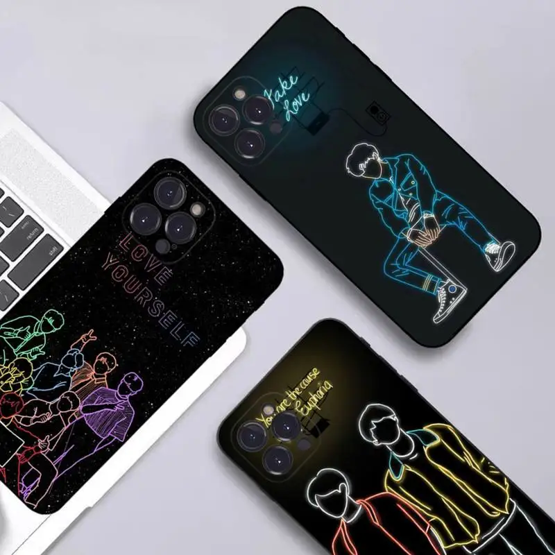 

Love Yourself Art Phone Case Silicone Soft for iphone 14 13 12 11 Pro Mini XS MAX 8 7 6 Plus X XS XR Cover