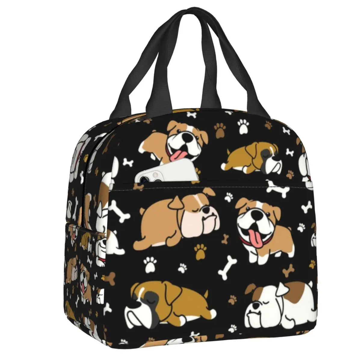 

French Bulldog Lunch Box Women Multifunction Frenchie Lover Cooler Thermal Food Insulated Lunch Bag School Children Student