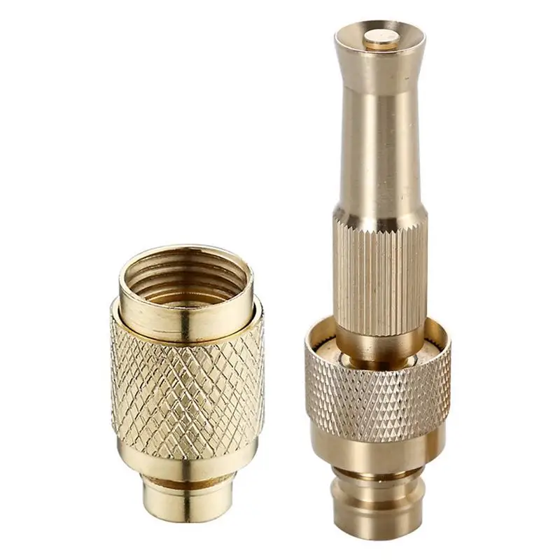 

Латунная насадка на шланг сверхмощный распылитель воды от распылителя до струи, 2 режима, легко скручивается, для улицы, сада, автомойки, Металл высокого давления