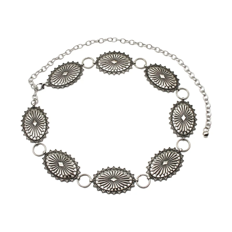 

Single Layer Vintage Carved Waist Chain Women Boho Belly Chain Body Jewelry 40GB