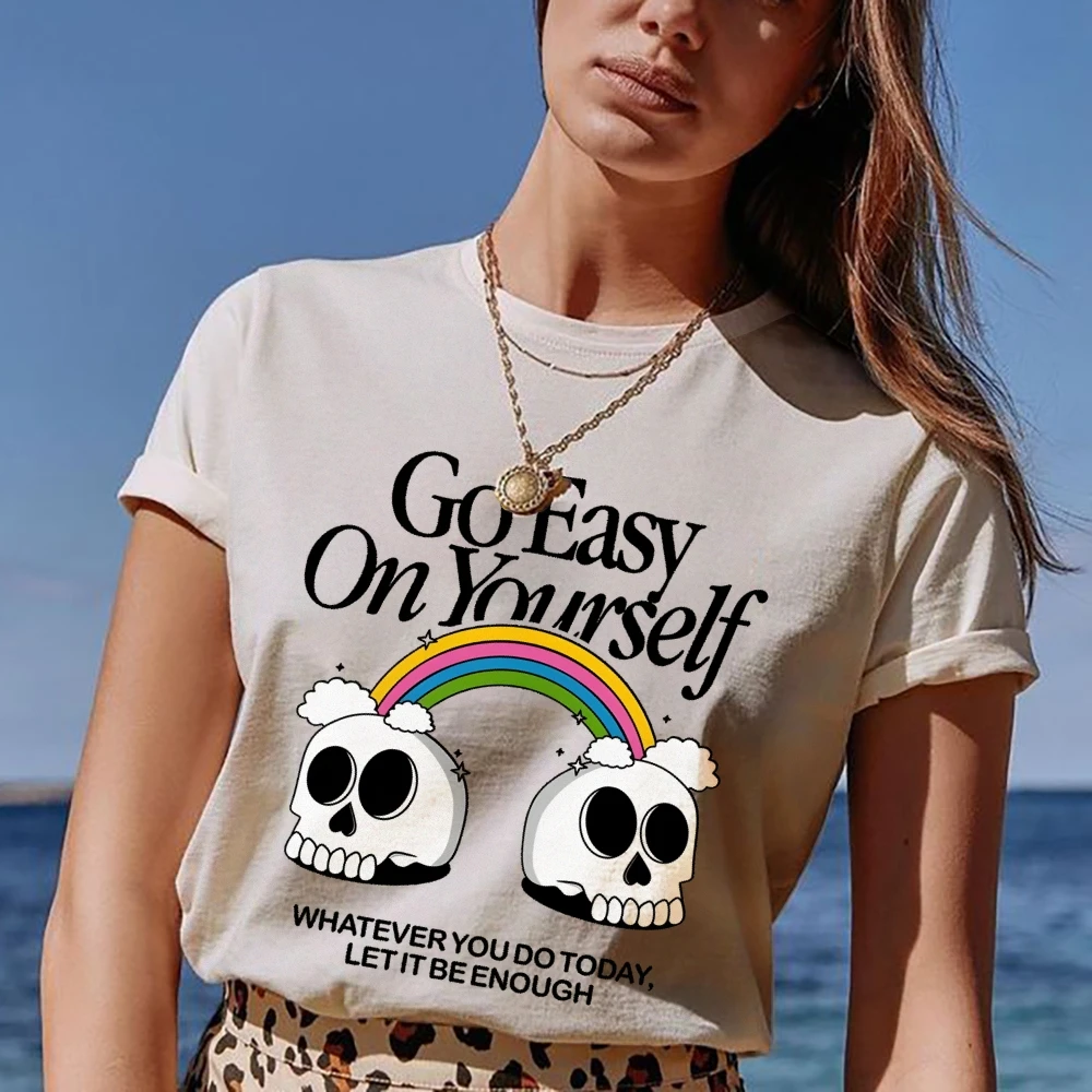 Женская рубашка Идитесь легко в себя что вы делаете сегодня давайте это быть