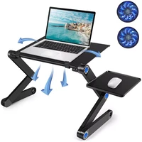 two fan laptop desks portable adjustable foldable laptop notebook lap pc folding desk table vented stand bed tray