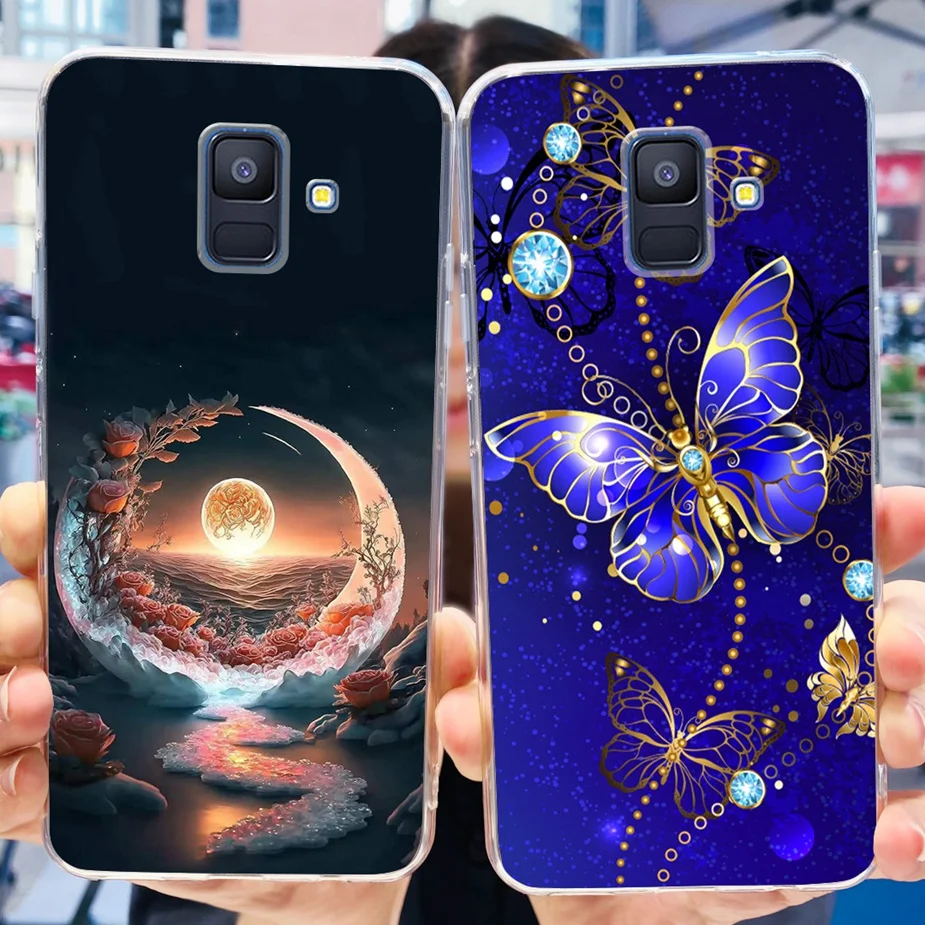 Чехол для Samsung Galaxy A6 2018 задняя крышка с милым модным рисунком мягкий силиконовый