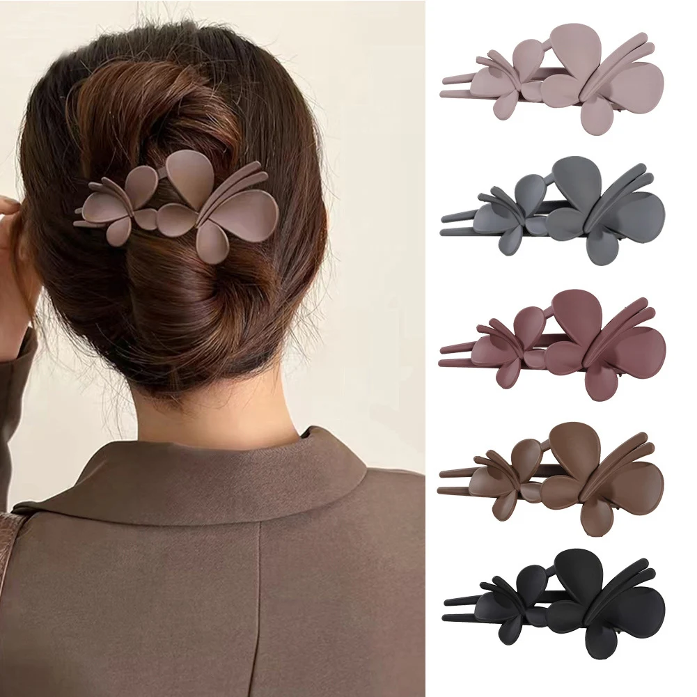 

Solid Color Butterfly Hairpin Fashion Barrette Acrylic Hair Clips Claw Duckbill Ponytail Styling Headwear Women Hair Accessories