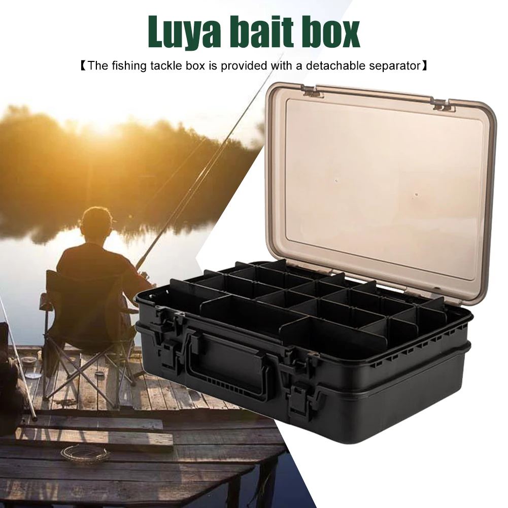 

Органайзер для рыболовных приманок, двухслойный ящик для крючков для приманок, ящик с несколькими ячейками, легкое рыболовное снаряжение, аксессуары, инструмент для рыбалки