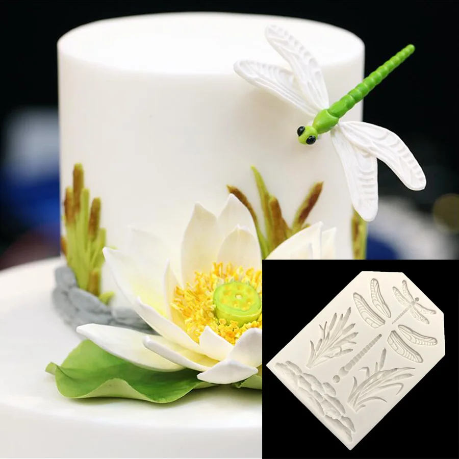 

Dragonfly Shape Silicone Mold 3D Animal Modeling Kitchen Diy Cake Decoration Chocolate Baking Tools Grass Animal Dragonfly Mold