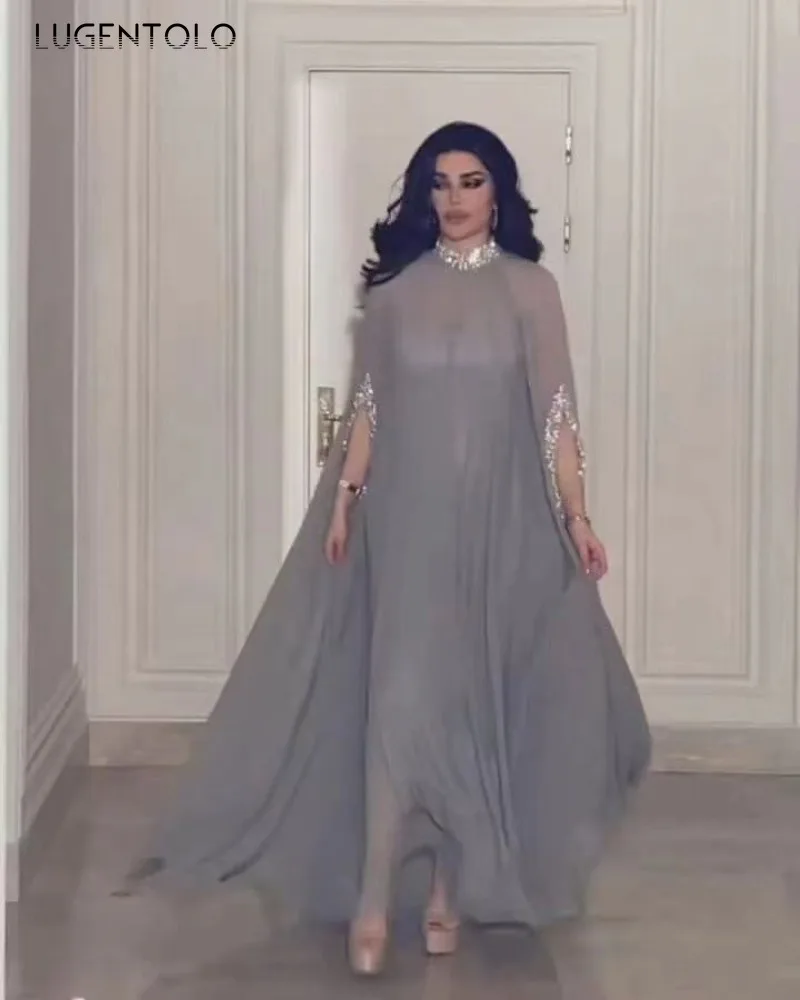 

Женское шифоновое платье, привлекательное Сетчатое платье с блестками и манжетами, большие размеры, элегантные женские платья Среднего Востока