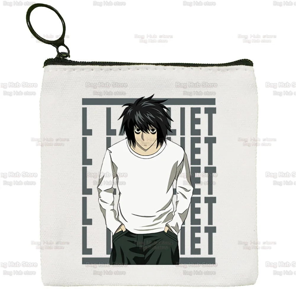 Death Note MisaMisa Yagami Mikami Teru Anime Canvas Coin Purse Canvas Bag Small Square Bag Key Bag Card Bag Cartoon Coin Bag
