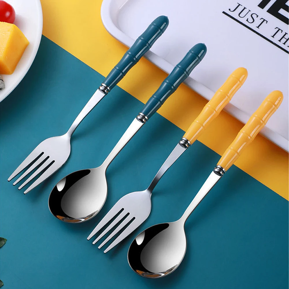 

Stainless Steel Bamboo Spoon Creative Cute Thickened Eating Spoon Coffee Spoon Ice Cream Dessert Spoon Kitchen Gadgets Tableware
