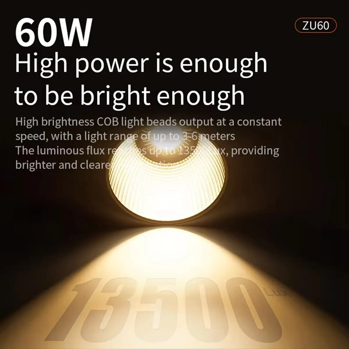 N05R 60W Портативный студийный светильник COB 2700-7500K с регулируемой яркостью, светодиодный видеосвет для видеоблогов, фотост (art.: 3920dc337f78b) - 3920dc337f78b