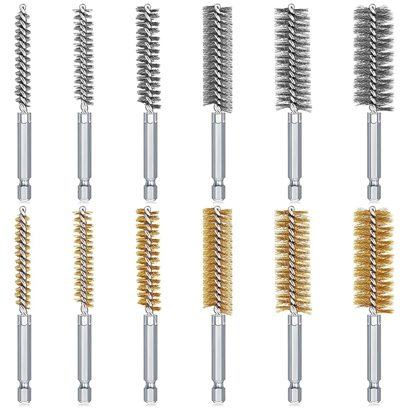

48Pcs Bore Brush Bore Cleaning Brush Set Wire Bore Brush Set Cleaning Brush For Power Drill Impact Driver