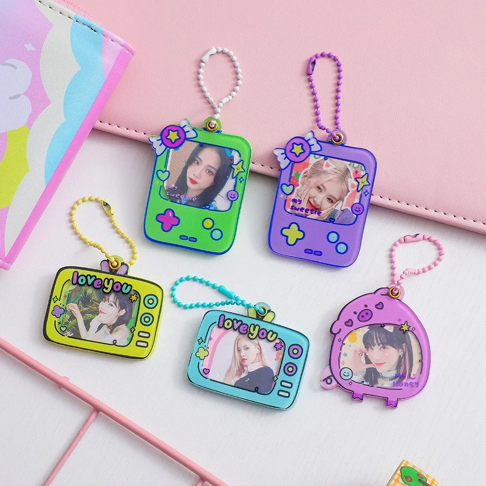 

Kawaii Cartoon Game Console Style Kpop Photo Card Holder Card Protector Idol Photo Sleeve Bag Pendant