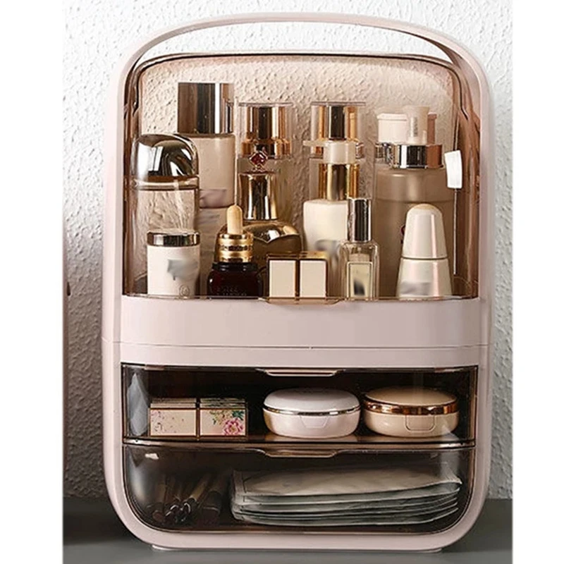 

Portable Cosmetic Storage Box Makeup Organizer Jewelry Nail Polish Makeup Storage Drawer Dustproof Bathroom Waterproof