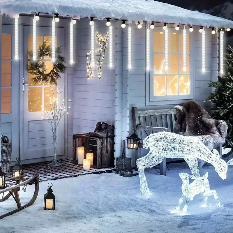 Светодиодная сказочная гирлянда метеоритный дождь Рождественское украшение для