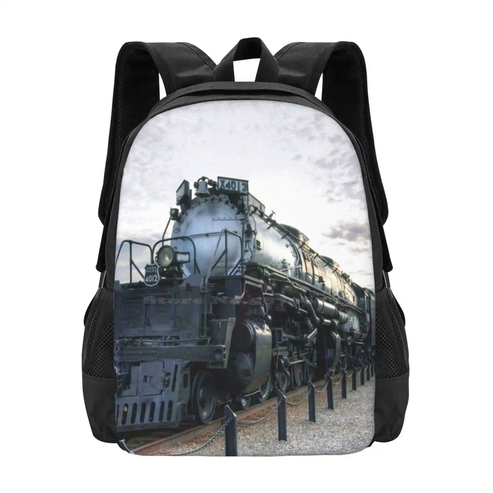 

Big Boy Of The Rails 3D Print Design Backpack Student Bag Big Boy Train Rails Railroad Engine Locomotive Historic Iron Ties