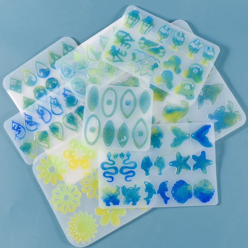 

Oval Flower Dessert Ocean Halloween Earring Pendant Silicone Mould DIY Crystal Epoxy Resin Mold