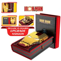 disney new marvels avengers with 55 mini iron man figures display book ironman stark hero building block bricks toy gift kid