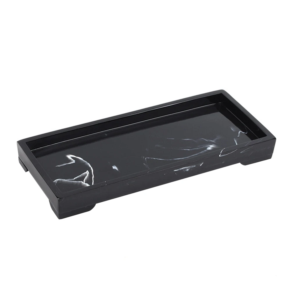 

Bathroom Tray Waterproof Resin Bracelet Dish Home Hotel Rings For Counter Soap Rectangle Marble Pattern Cosmetic Organizer
