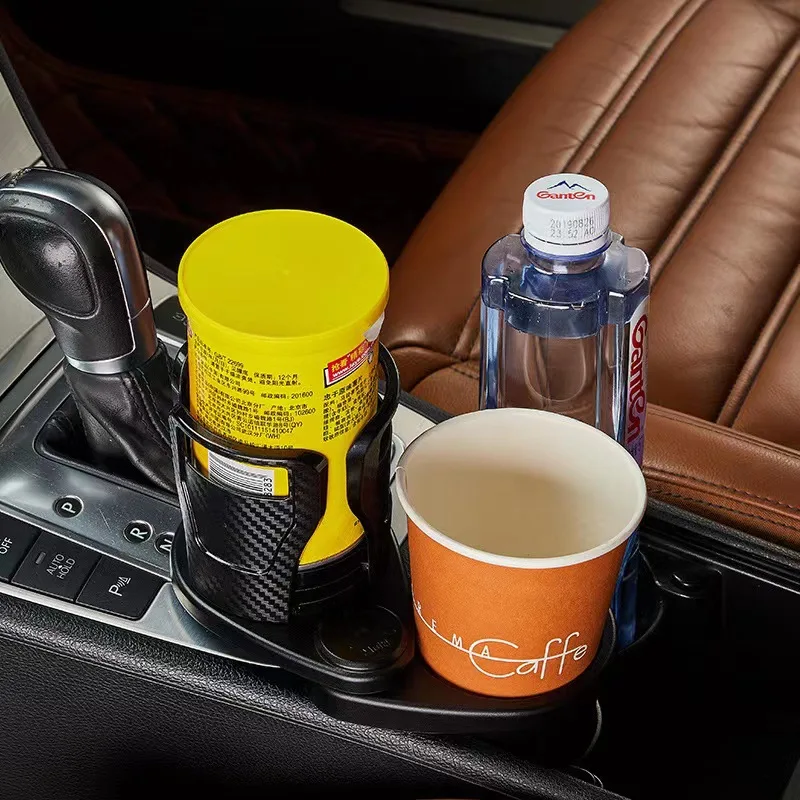 

Universal Car Water Cup Holder Portable Multifunctional Car Stand Organizer Carbon Fiber Car Drink Cup Bottle Holder