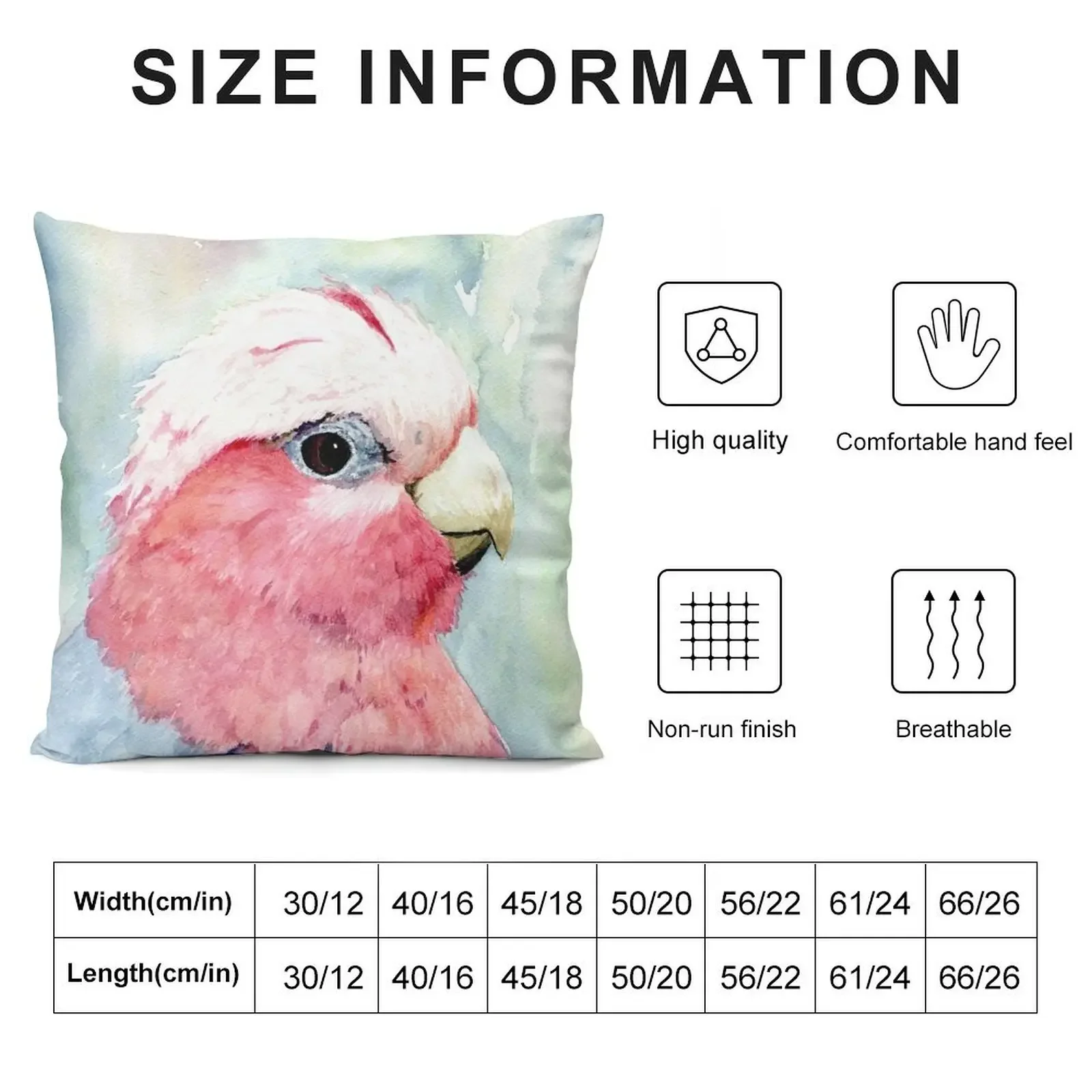 Декоративная подушка с изображением австралийского гала cockatoo