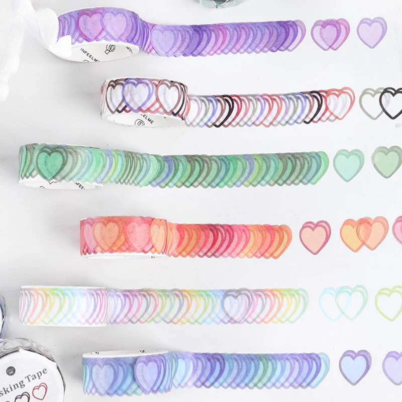 

100 шт., декоративная лента в форме сердца, 6 стилей