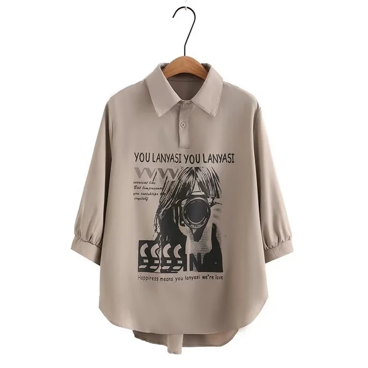 

Женская блуза с отложным воротником, белая, Черная