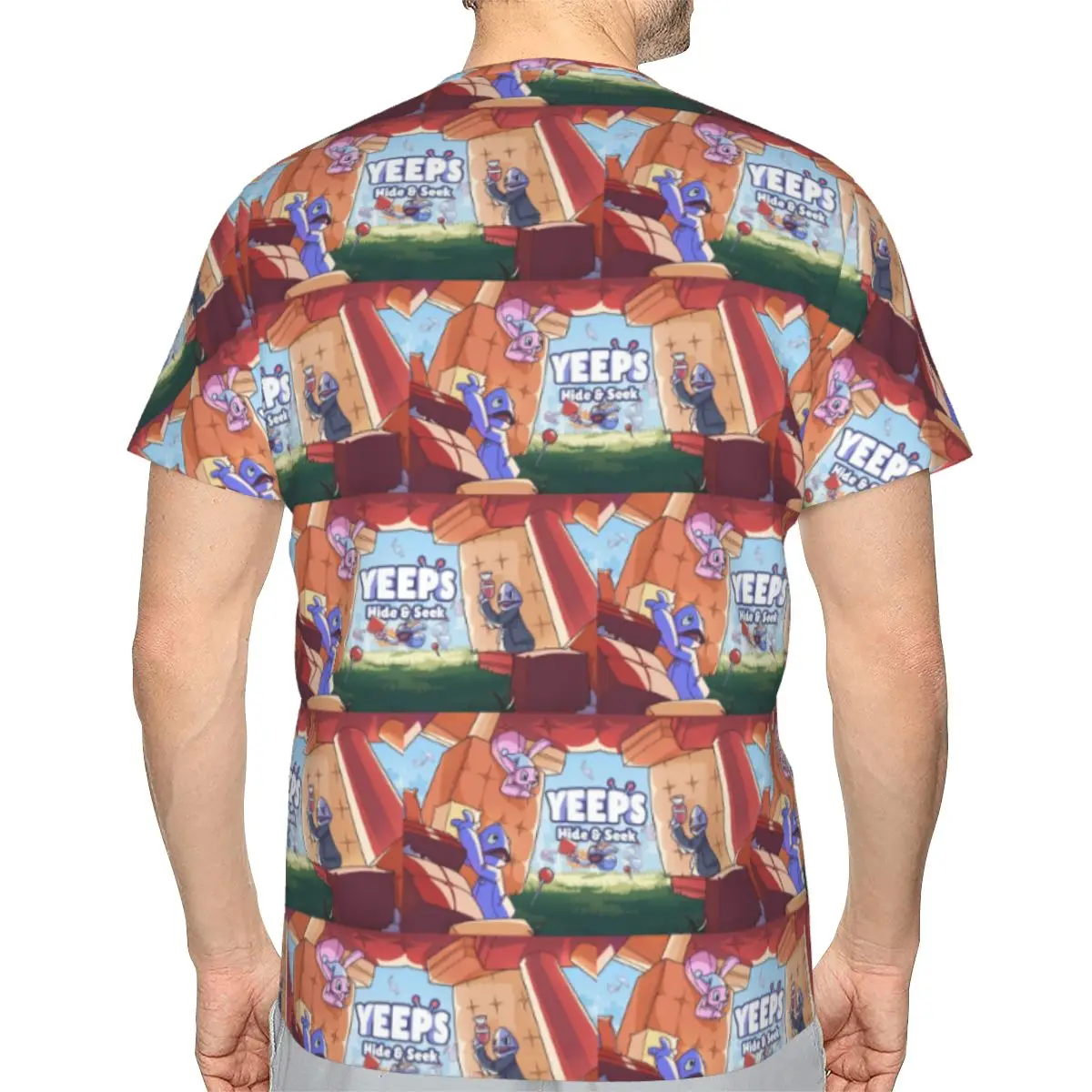 Фото Футболка Yeeps Hide And Seek из 100% хлопка, мужская, забавная, с круглым вырезом и коротким рукавом. №2