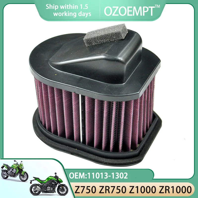 Воздушный фильтр для мотоцикла OZOEMPT, подходит для Z750 ZR750 2006-2012 Z1000 ZR1000 2003-2009 OEM: 11013-1302