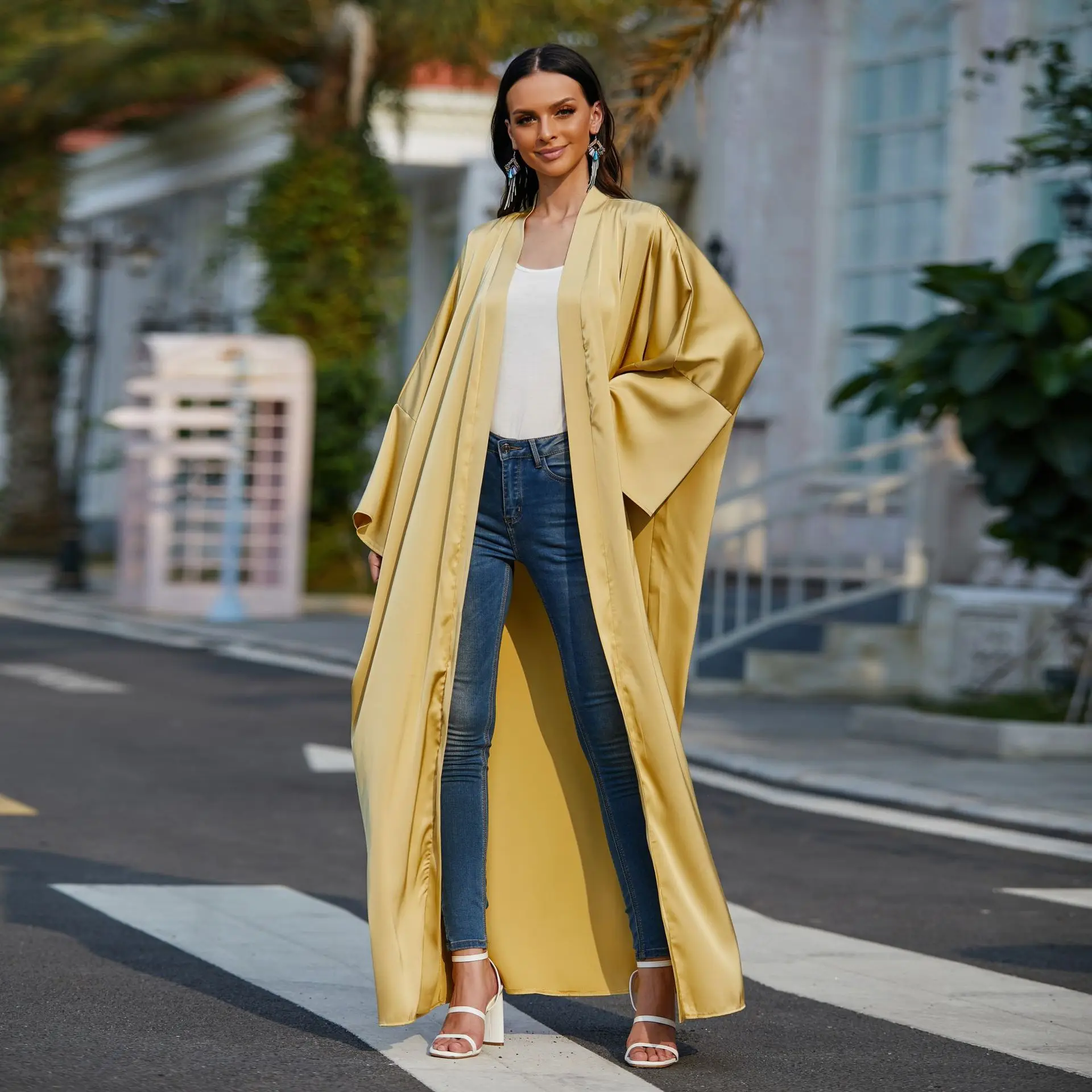 

Moroccan Batwing Abaya Dubai Kimono Femme Musulmane Turkey Muslim Cardigan Mujer Dress Caftan Islam Abayas For Women Robe