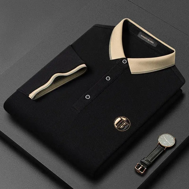 Golf Men's Summer New Embroidered POLO Shirt High end Embroidered Business Leisure Sports POLO Short Sleeve T-shirt