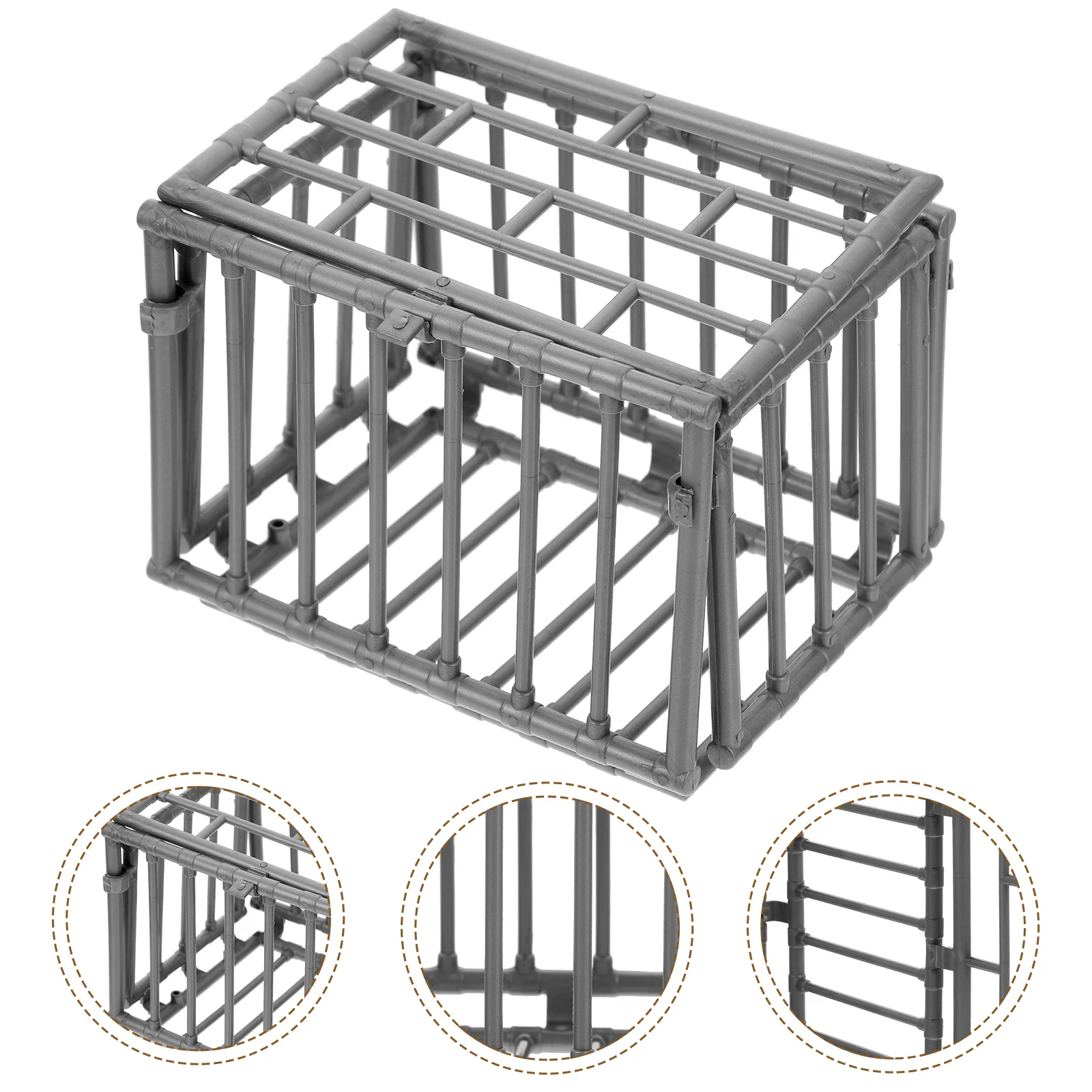 

2Pcs Mini Cage Model Animal Cage Decor Fence Miniature DIY Cage Tool Ornament Decor